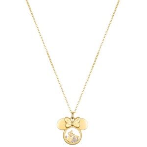 NWT Disney Cubic Zirconia Minnie Mouse Love Shaker Pendant Necklace - Gold